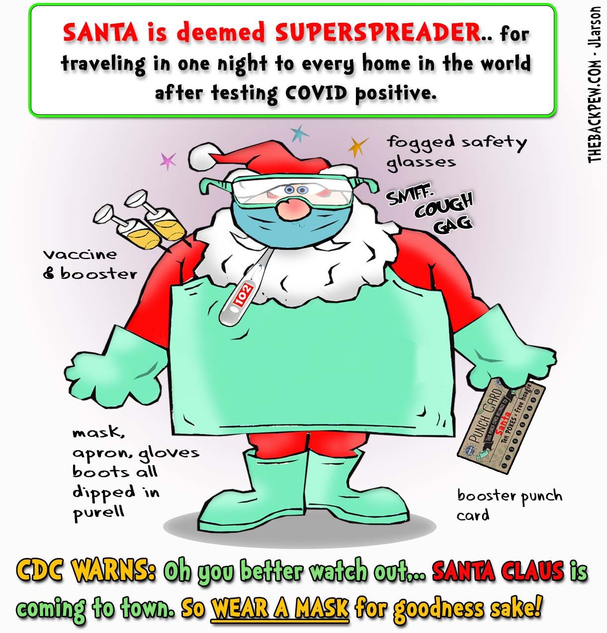 Christmas Cartoons - Santa Covid