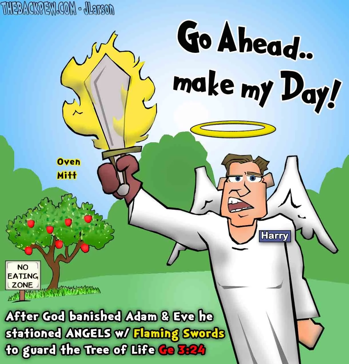 Garden of Eden Cartoon - Angel Eviction