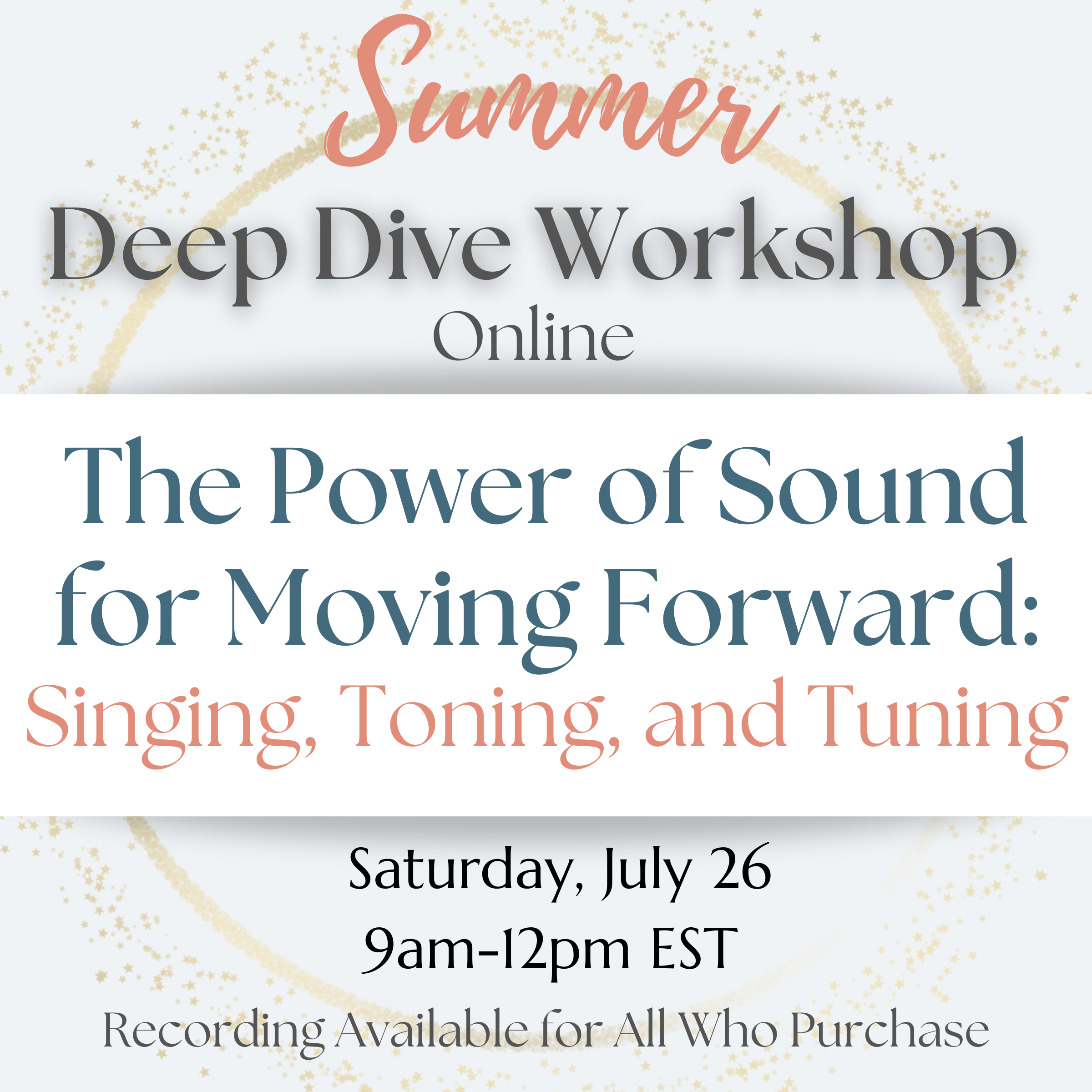 Deep Dive Workshop: Summer 2025