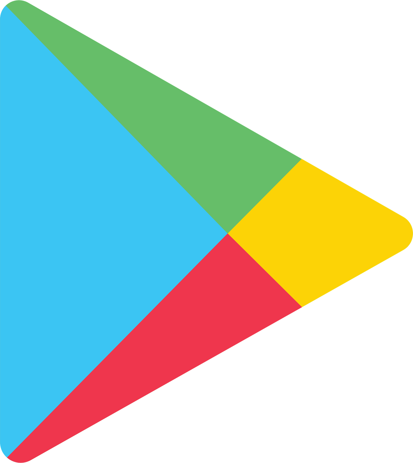 Google Play logo with multicolored arrow shape and a black background