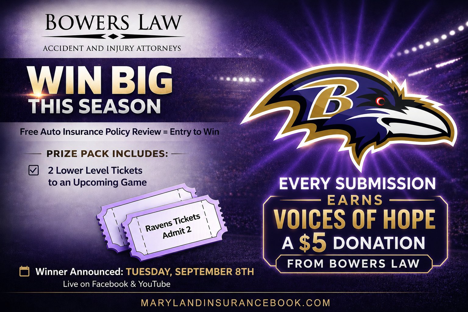 🎉 Support Voices of Hope &amp; Win Ravens Tickets! 🏈💜