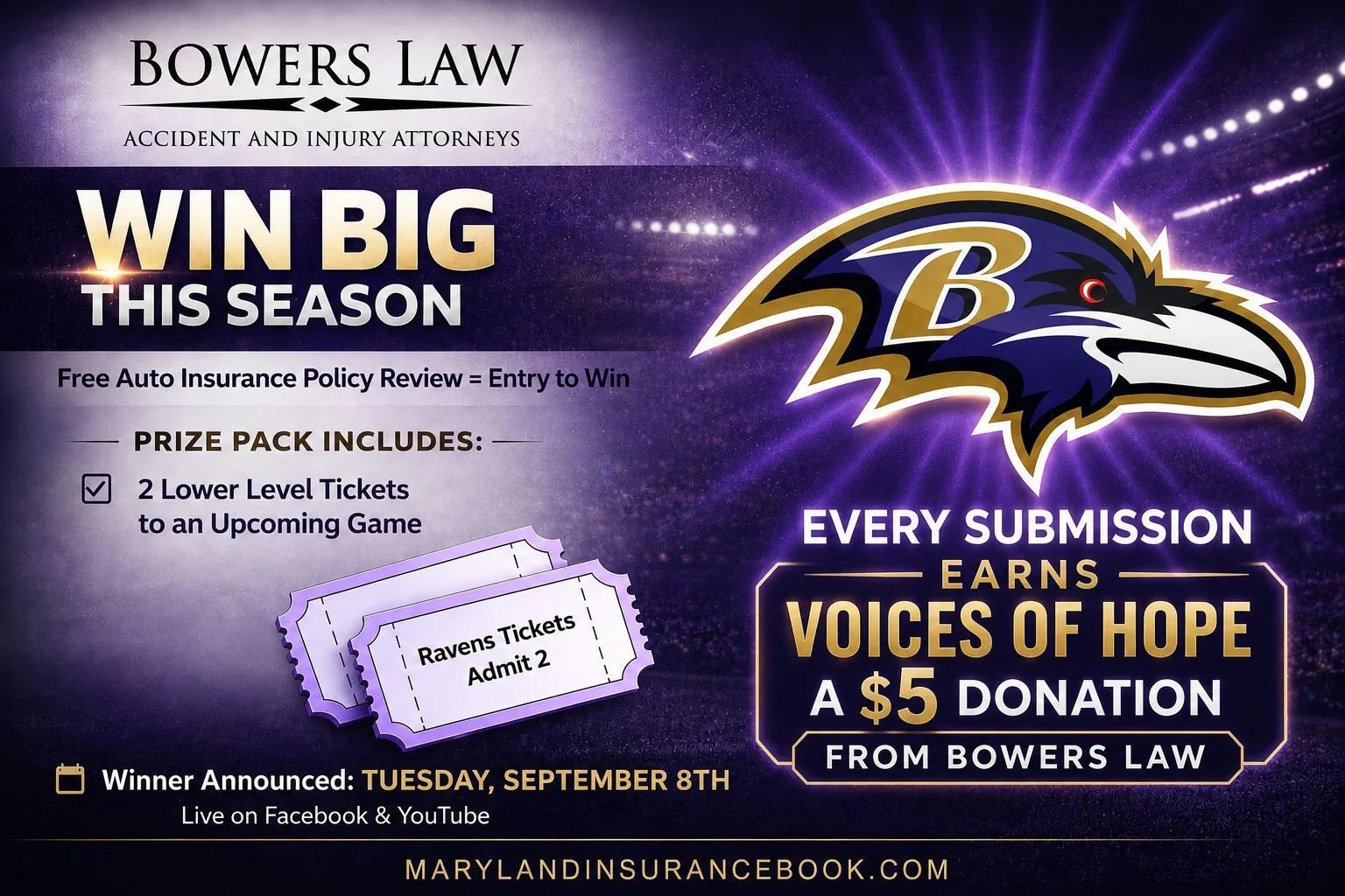 🎉 Support Voices of Hope &amp; Win Ravens Tickets! 🏈💜