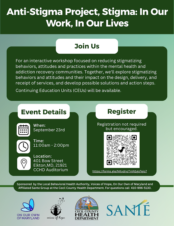 💚 Join Us for an Anti-Stigma Workshop! 💚