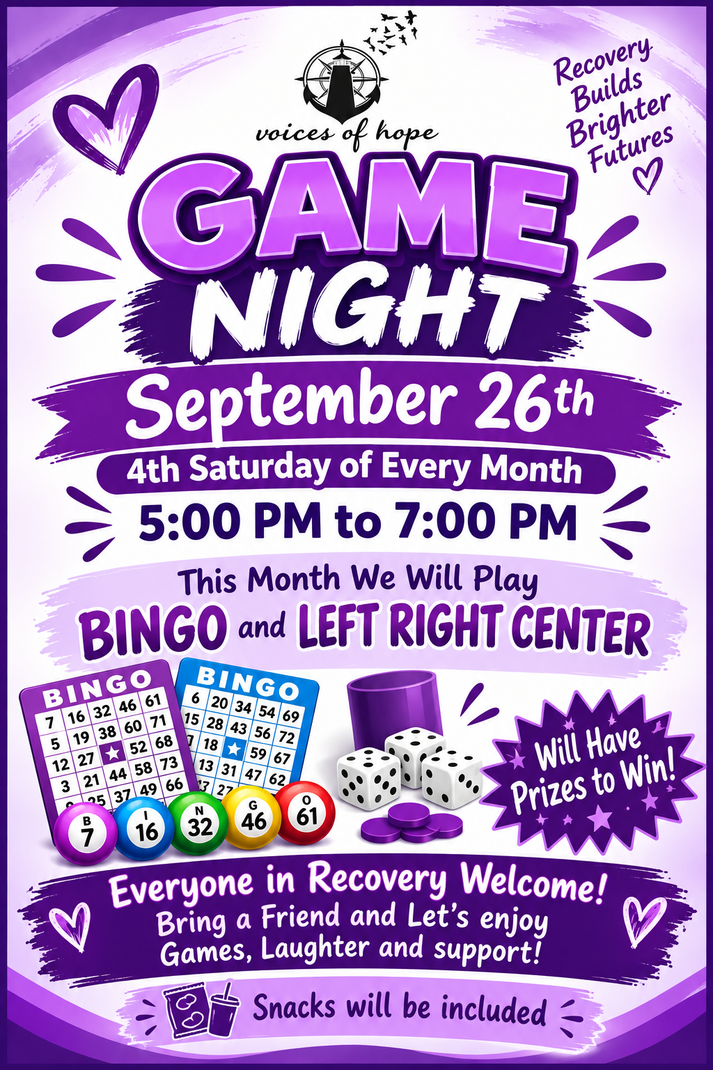 🎲CECIL RECOVERY GAME NIGHT IS ONE WEEK AWAY! 🎲