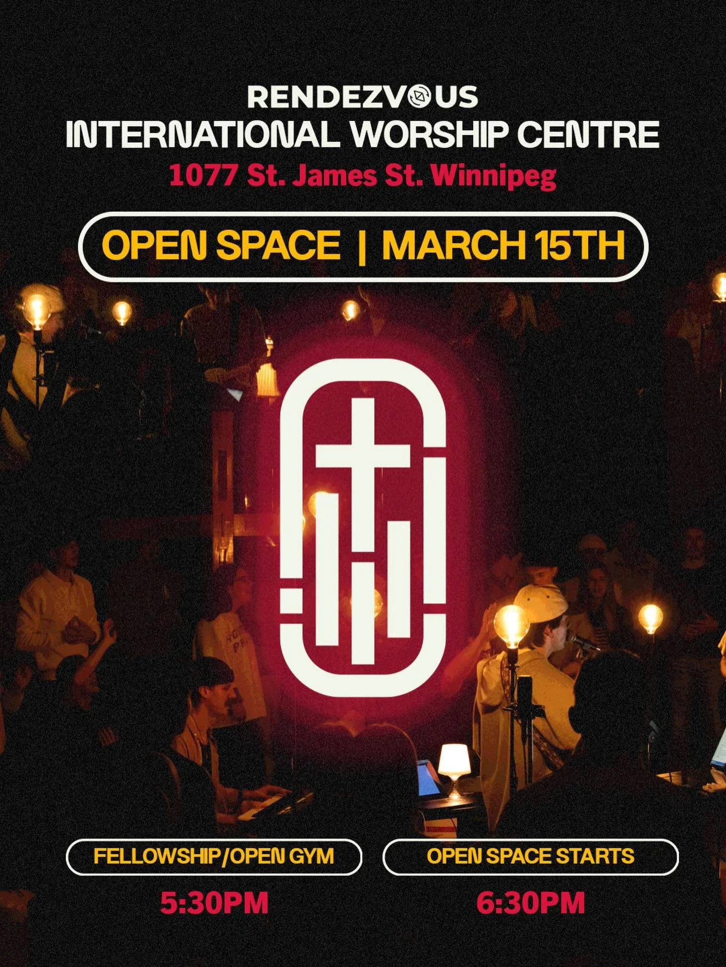 OPEN SPACE IS BACK!!!!!!!

🗓️March 15th
⏰ 5:30 fellowship, 6:30 open space begins 
📍International Worship Centre St. James 

Come hungry to MEET WITH THE LORD!!! We cannot WAIT to see you!!

AND BRING ALL YOUR FRIENDS:)