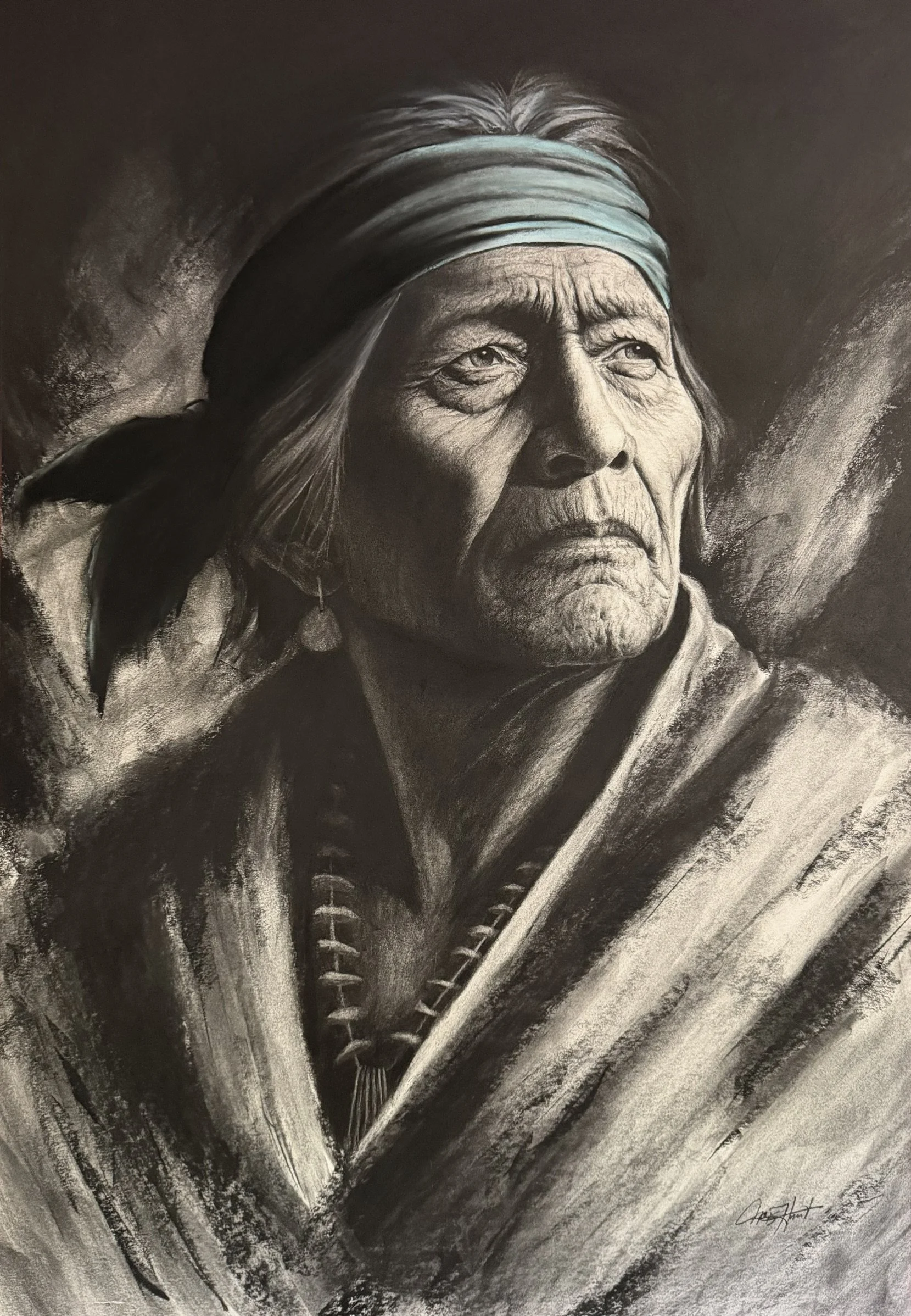 AVAILABLE • Beneath the High Desert Sky, Charcoal & Pastel, 24 x 35 inches