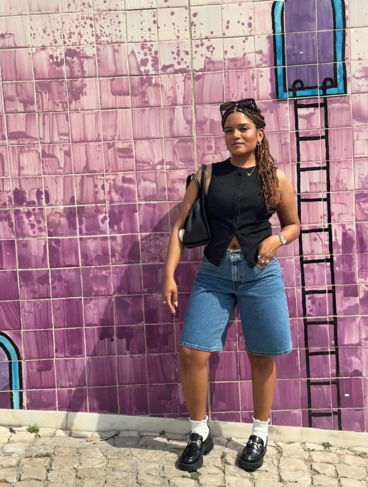 Mabel styled for her Portugal event