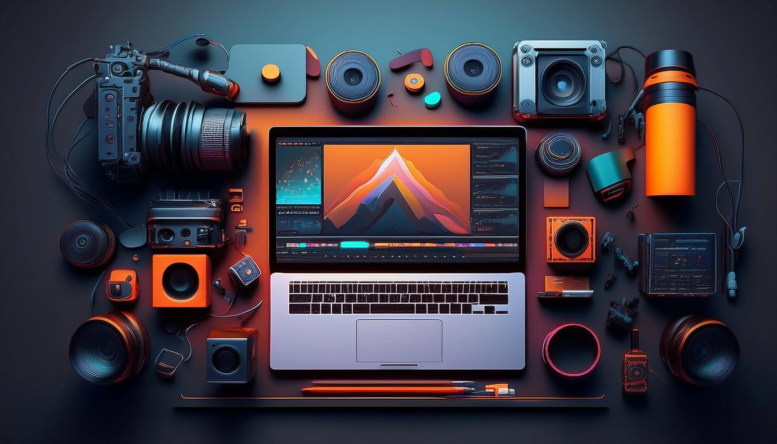 Firefly A laptop with a video editing on screen, surrounded by various video and photo shoot equipme (1).jpg