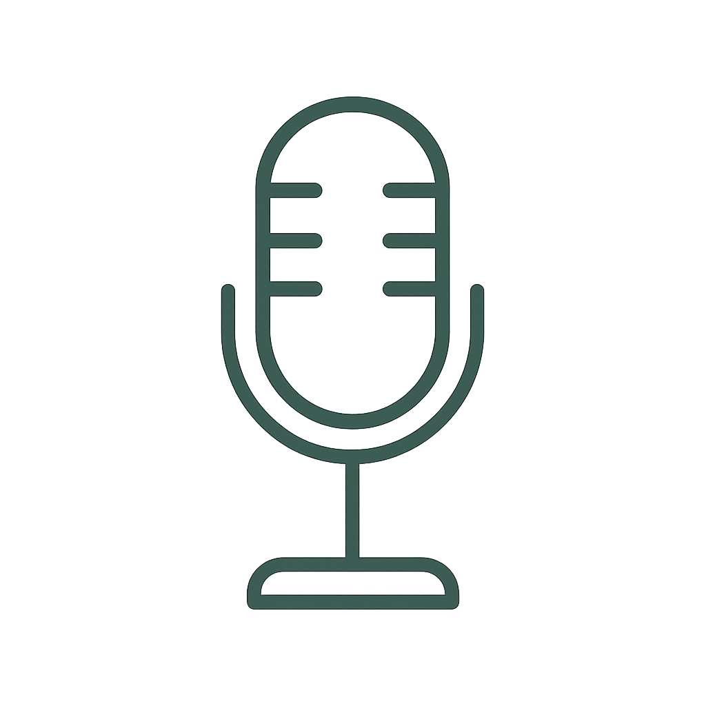 Emcee. Outline of a vintage microphone on a stand