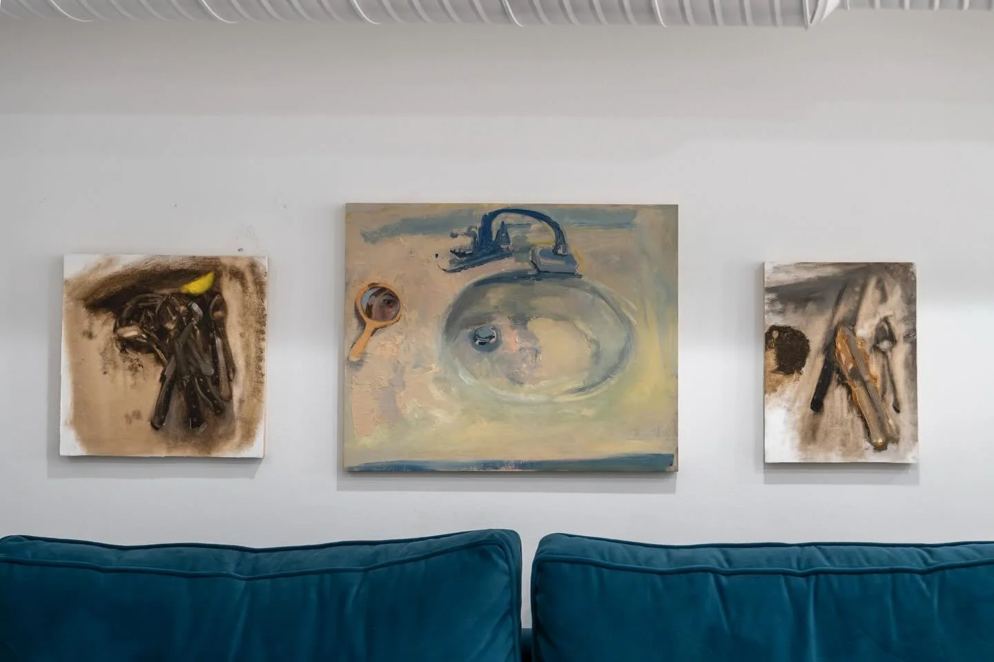 Sink Study I and II (2021) and Bathroom Sink (2024) in the sitting area upstairs💙

📸: @benwhitephoto