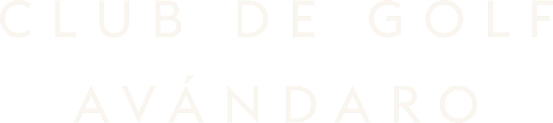 Logo for Club de Golf Ávándaro, featuring the club's name in black and white text.
