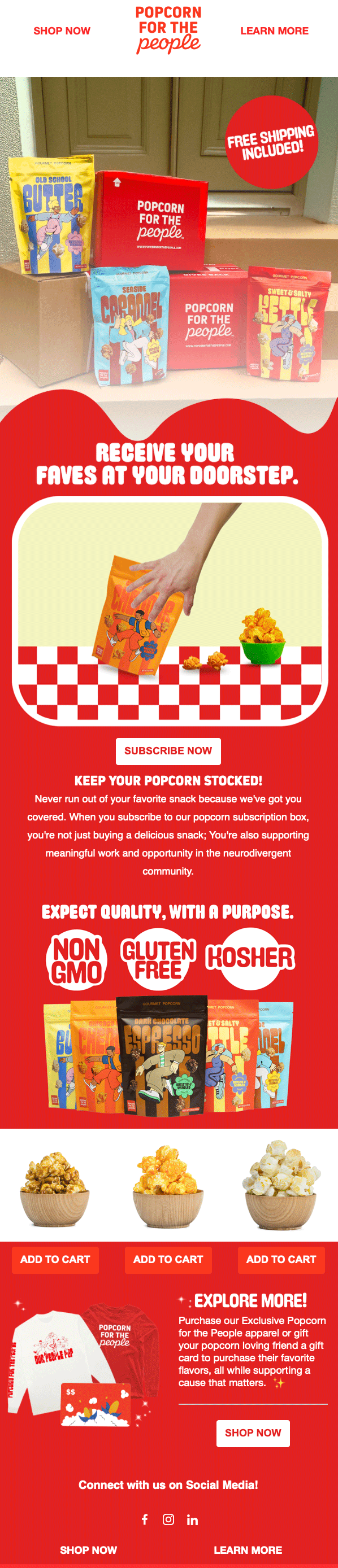 Popcorn Subscription Email Newsletter