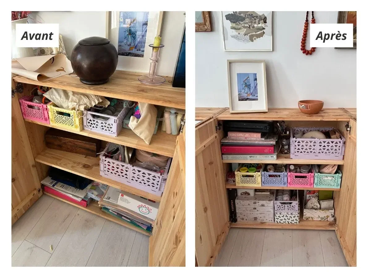 Placard organisé, rangement structuré et meilleure visibilité des objets
