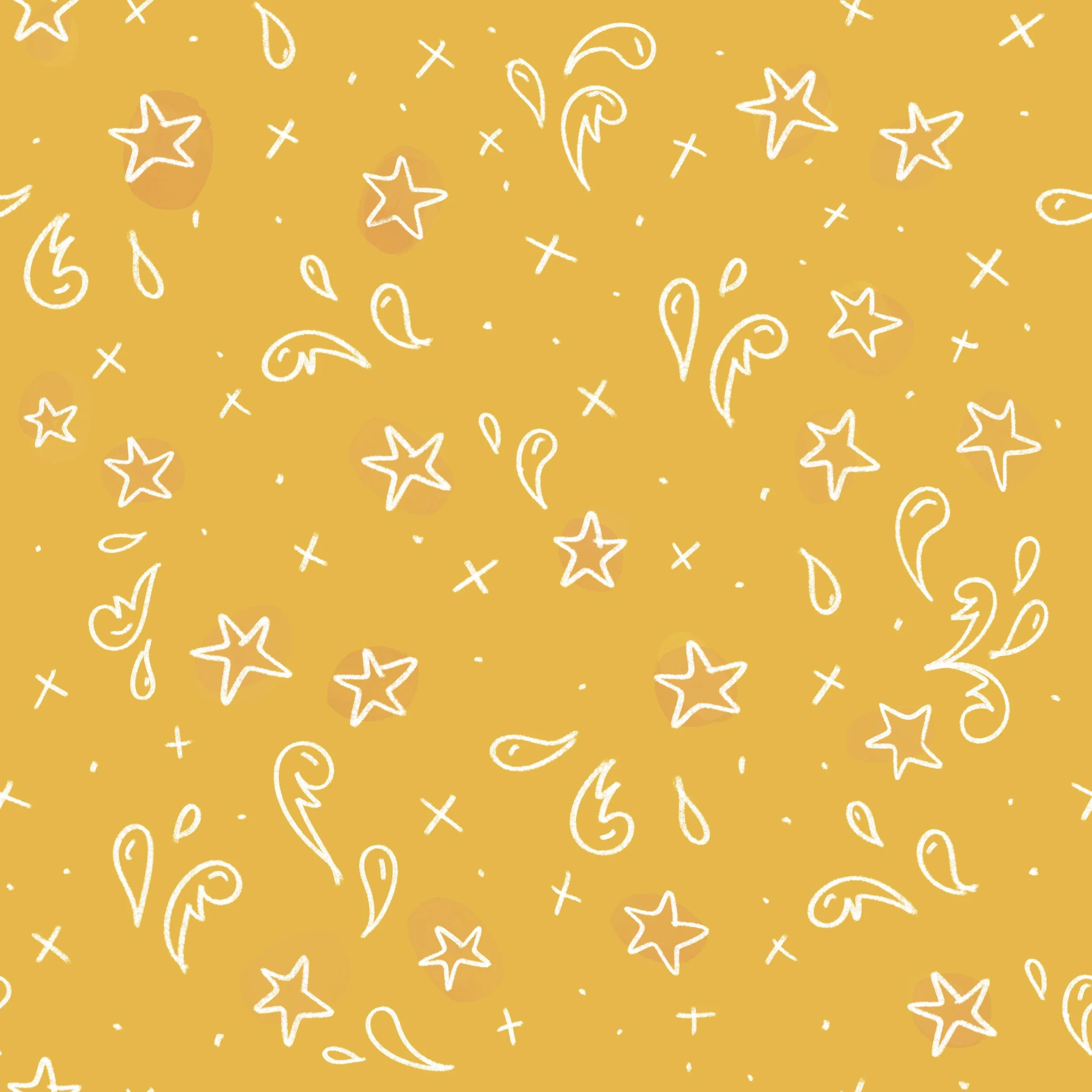 Desert Yellow Stars and Swirls