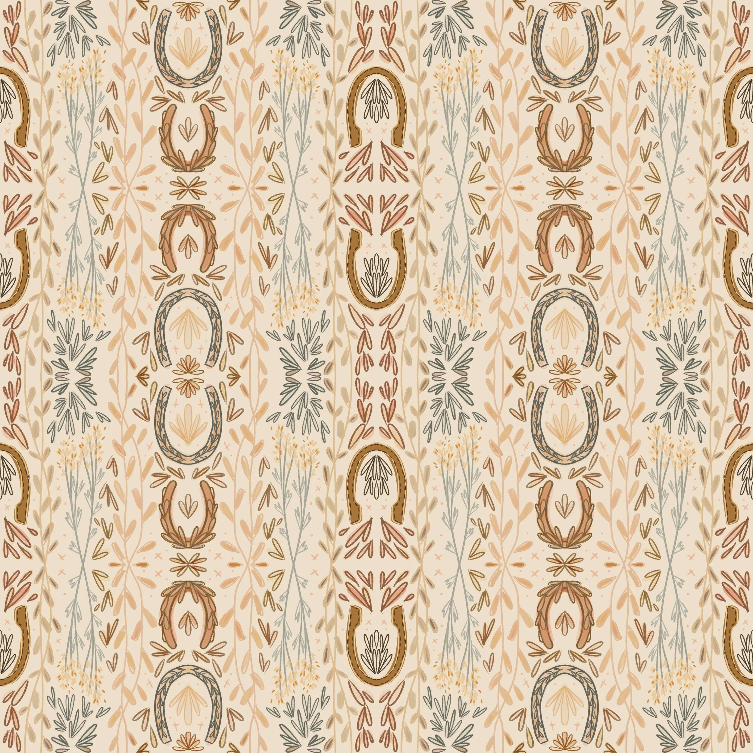 Horseshoe Floral Chic in Sand