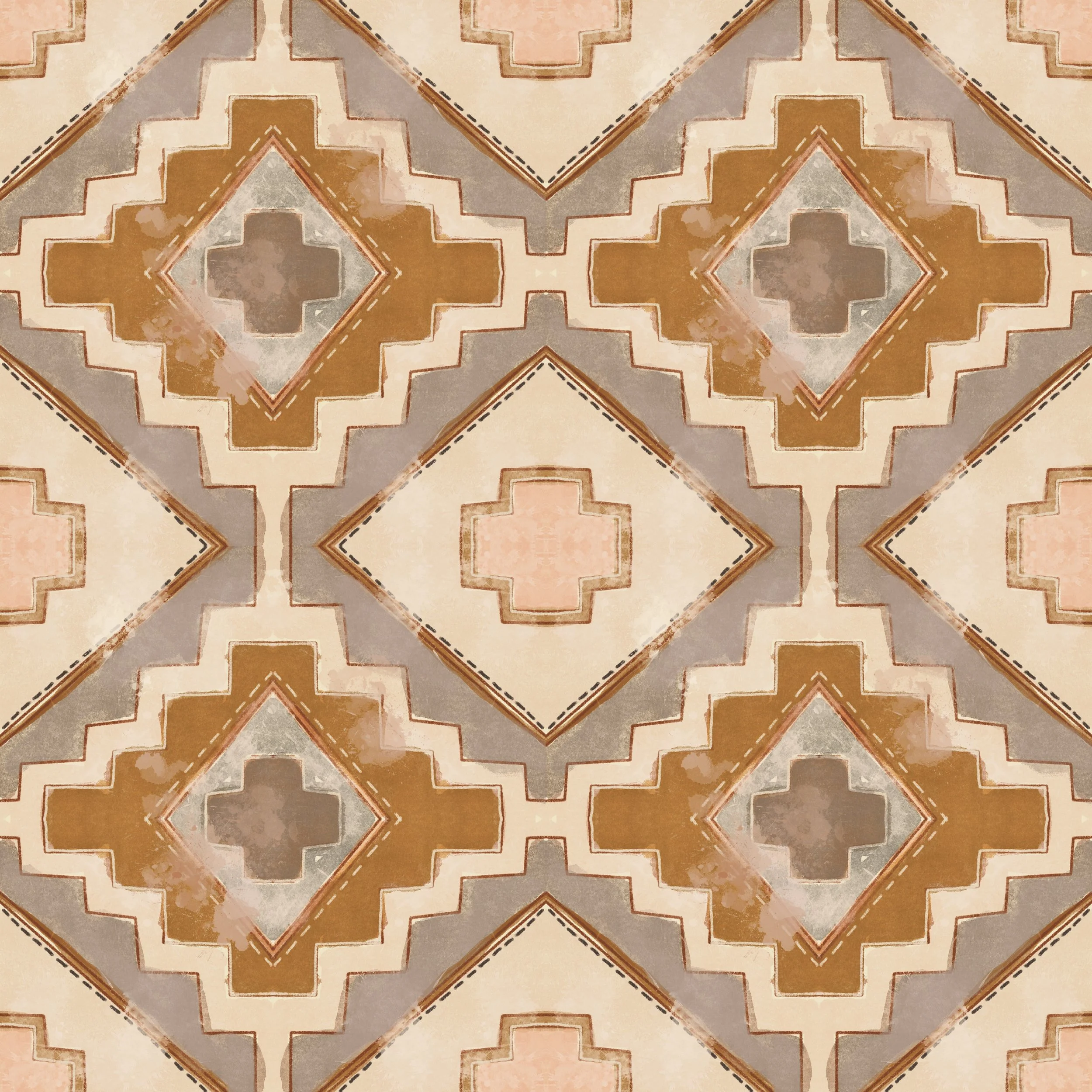 Rustic Geometric in Cowboy Tan