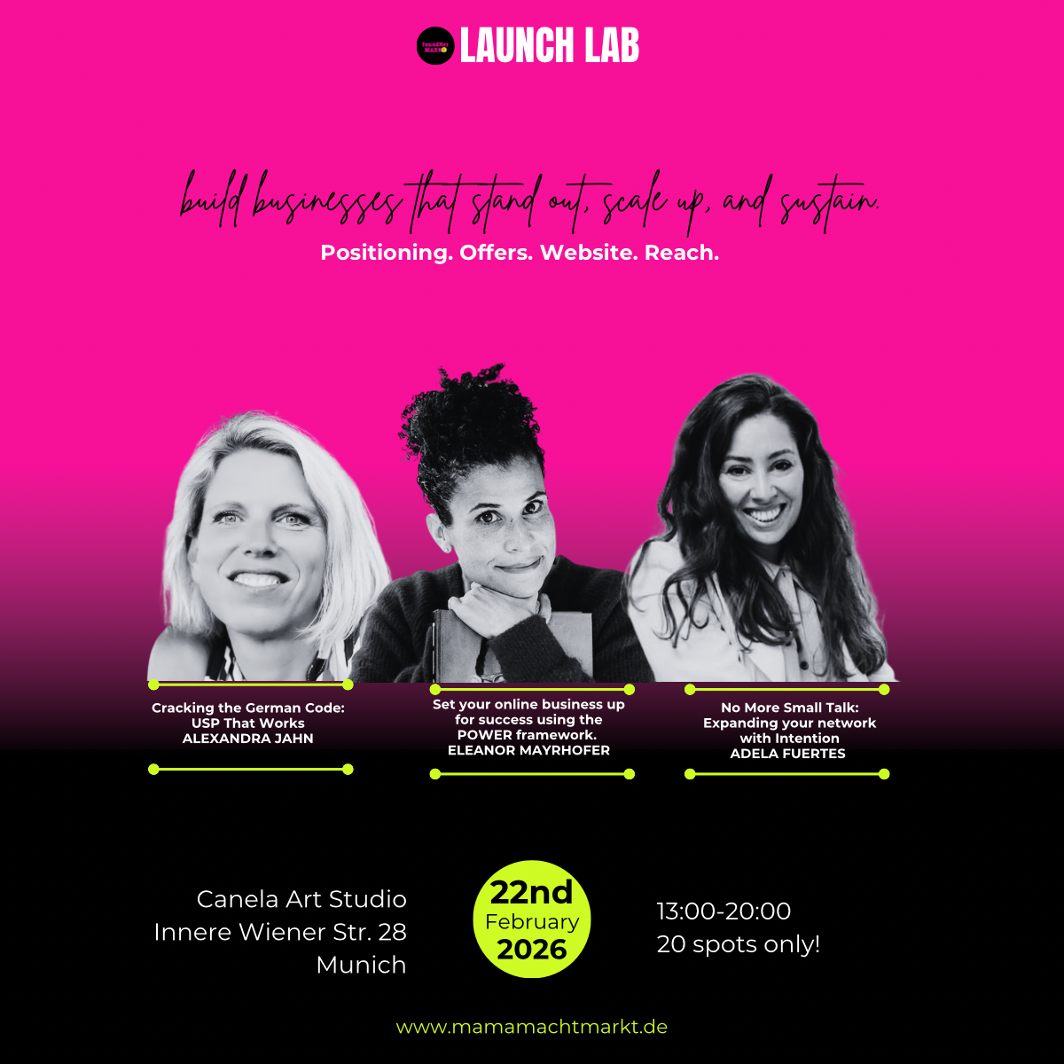 foundHer Launch Lab: Your first step in launching your business (Workshops in English)