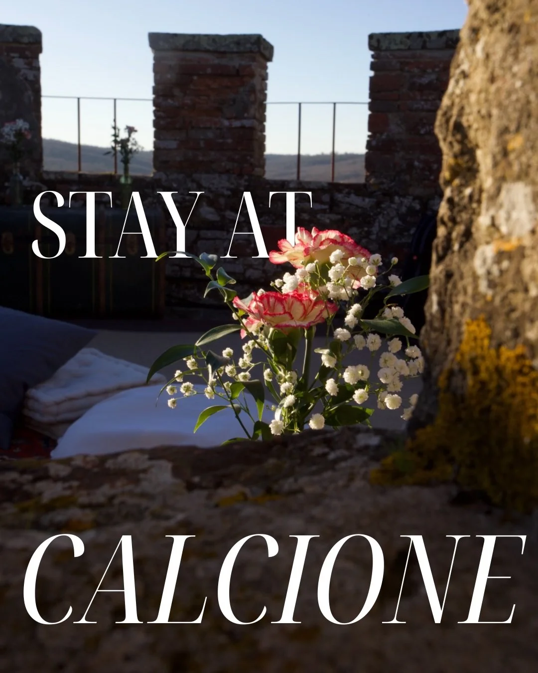 Welcome to Castello del Calcione.
A historic estate in the heart of Tuscany.
Stay in a room inside the Castle, rent one of our private farmhouses or plan your next celebration.

We host lunches, brunches and dinners in beautiful settings around the p