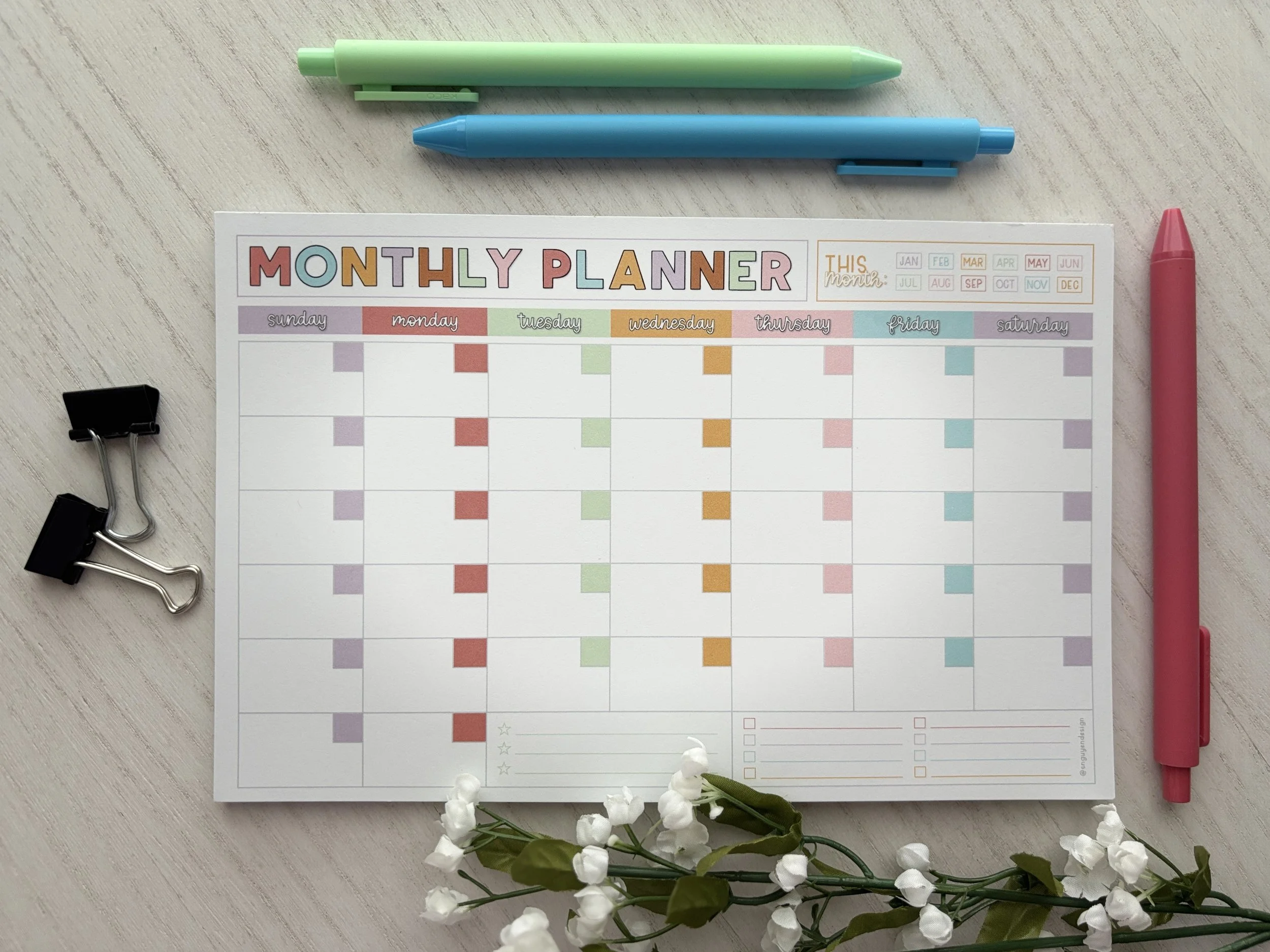 Monthly Planner Notepad