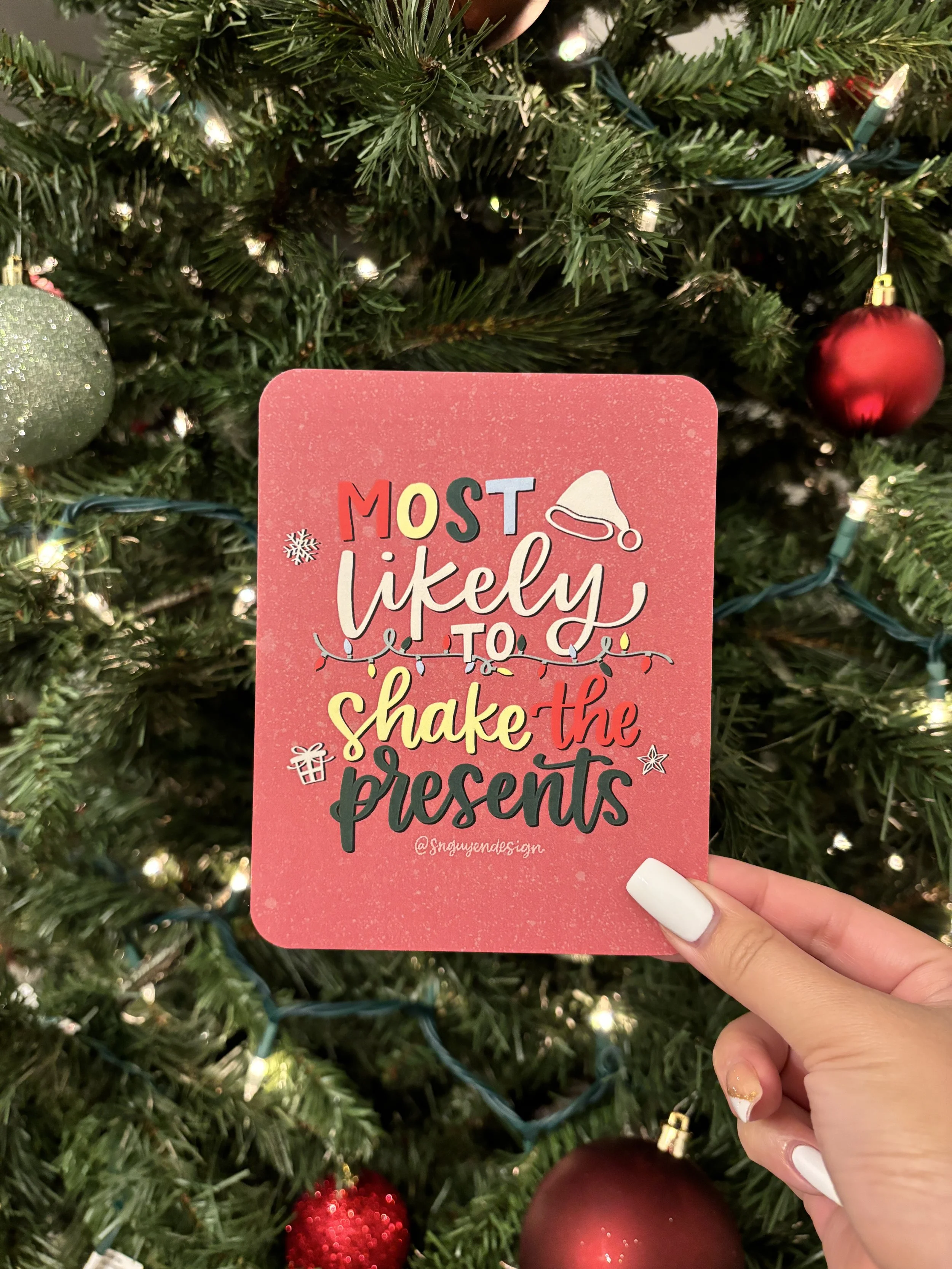 Most Likely to Shake the Presents Card