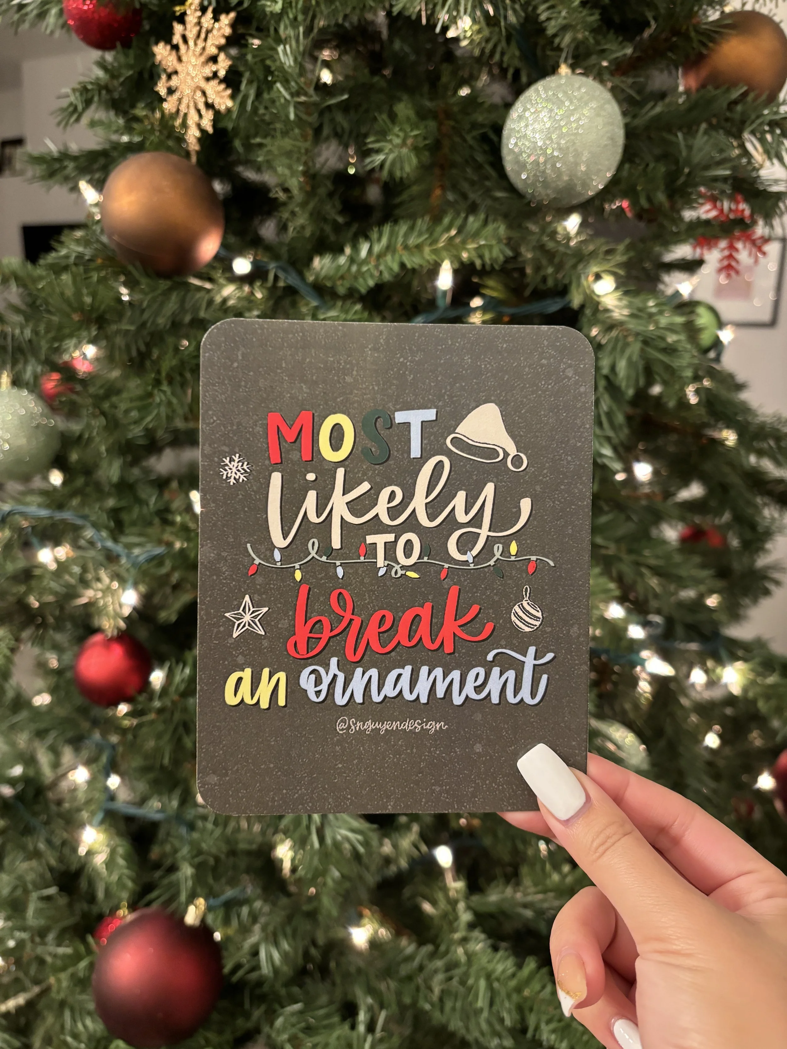 Most Likely to Break an Ornament Card
