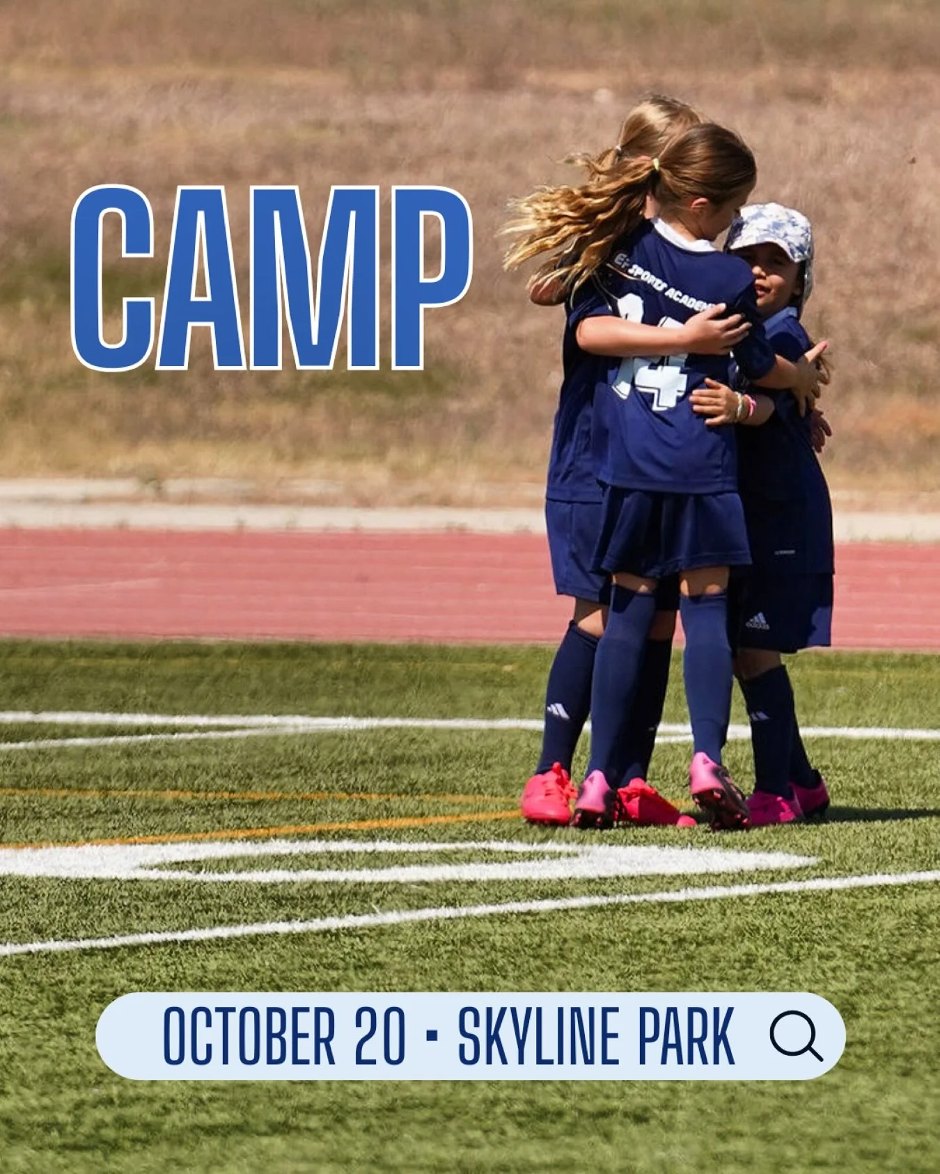 Camps = confidence unlocked 💪
Play. Movement. Confidence. Every school break.

We&rsquo;ve got a few spots left for TOMORROW &mdash; Monday, Oct 20 at Skyline Park!

Choose your adventure: 🏕️ Adventure Camp (ages 2&ndash;12) or ⚽ Premier Soccer Cam