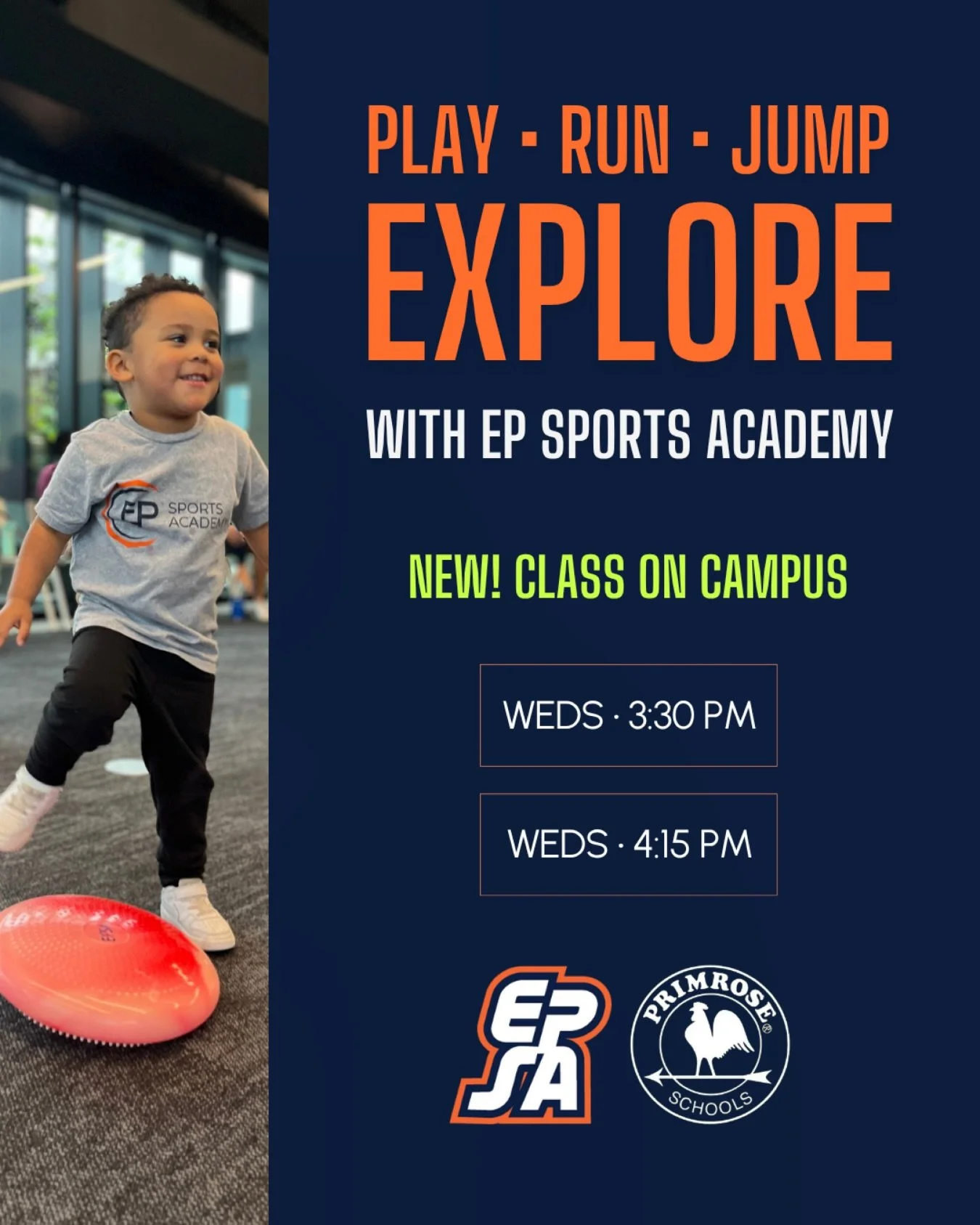 Say hello to your child&rsquo;s new fave day of the week. Our Jumpstart Athletics classes are now at @primroseateastonpark 💪 Helping little athletes build confidence, coordination, and skills that last way beyond the class 🫶 DM us for a sign up lin