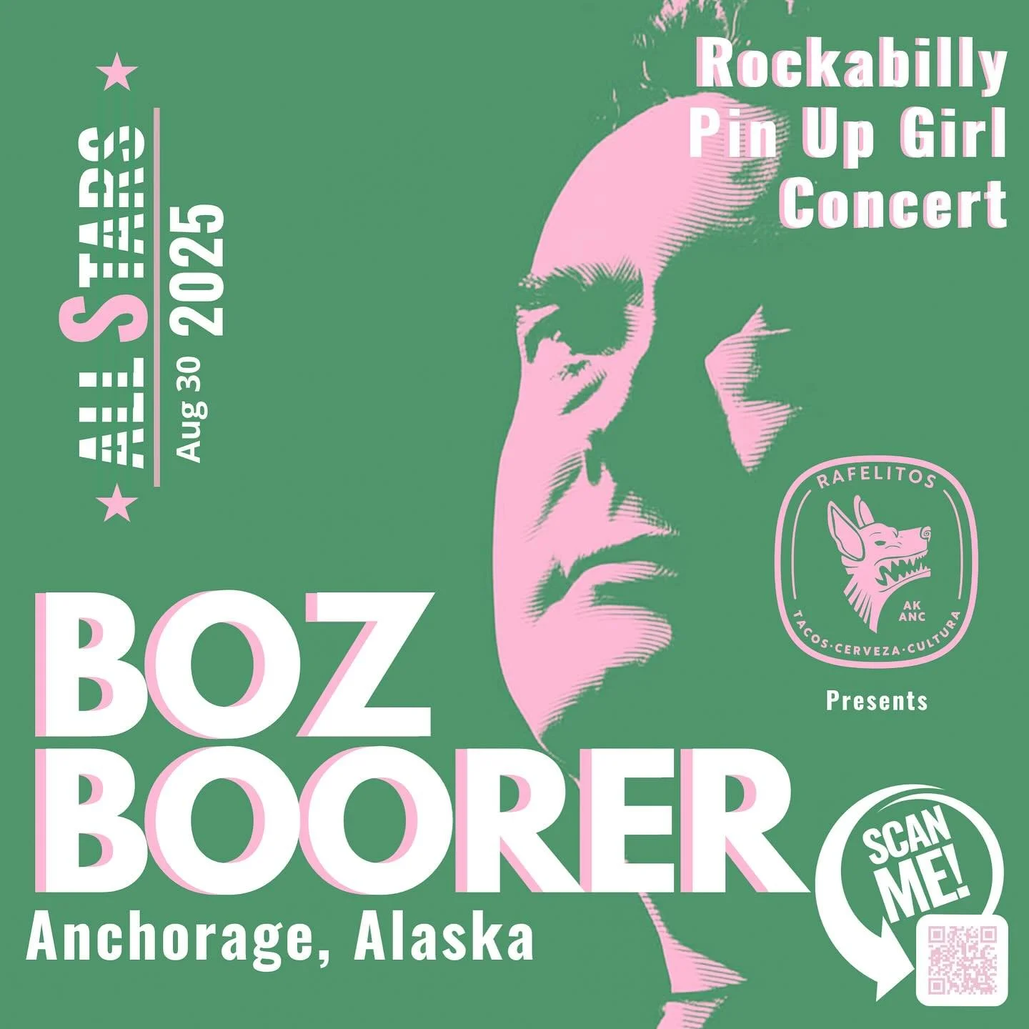 🎸✨Anchorage, are you ready? ✨🎸
Boz Boorer is coming to town on August 30 for a Rockabilly Pin-Up Girl Concert you do not want to miss. 🔥

VIPs meet Boz + skip lines + get swag 🎁
Let&rsquo;s goooo! 🙌
#BozBoorerLive #RockabillyNight #AnchorageEven