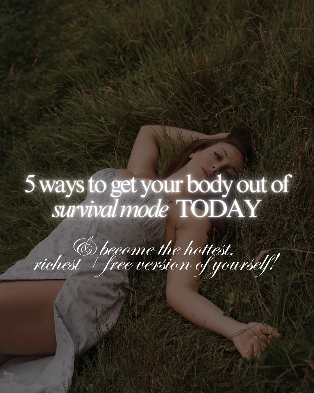 Get out of survival mode &amp; tune into the most hottest freest version of yourself&hellip; 🔥🔥 f

Here are 5 (NONE- SURFACE LEVEL WAYS) to get your body out of survival and into safety that you can do today&hellip; 💕👆 freedom begins WITHIN ❤️
 A