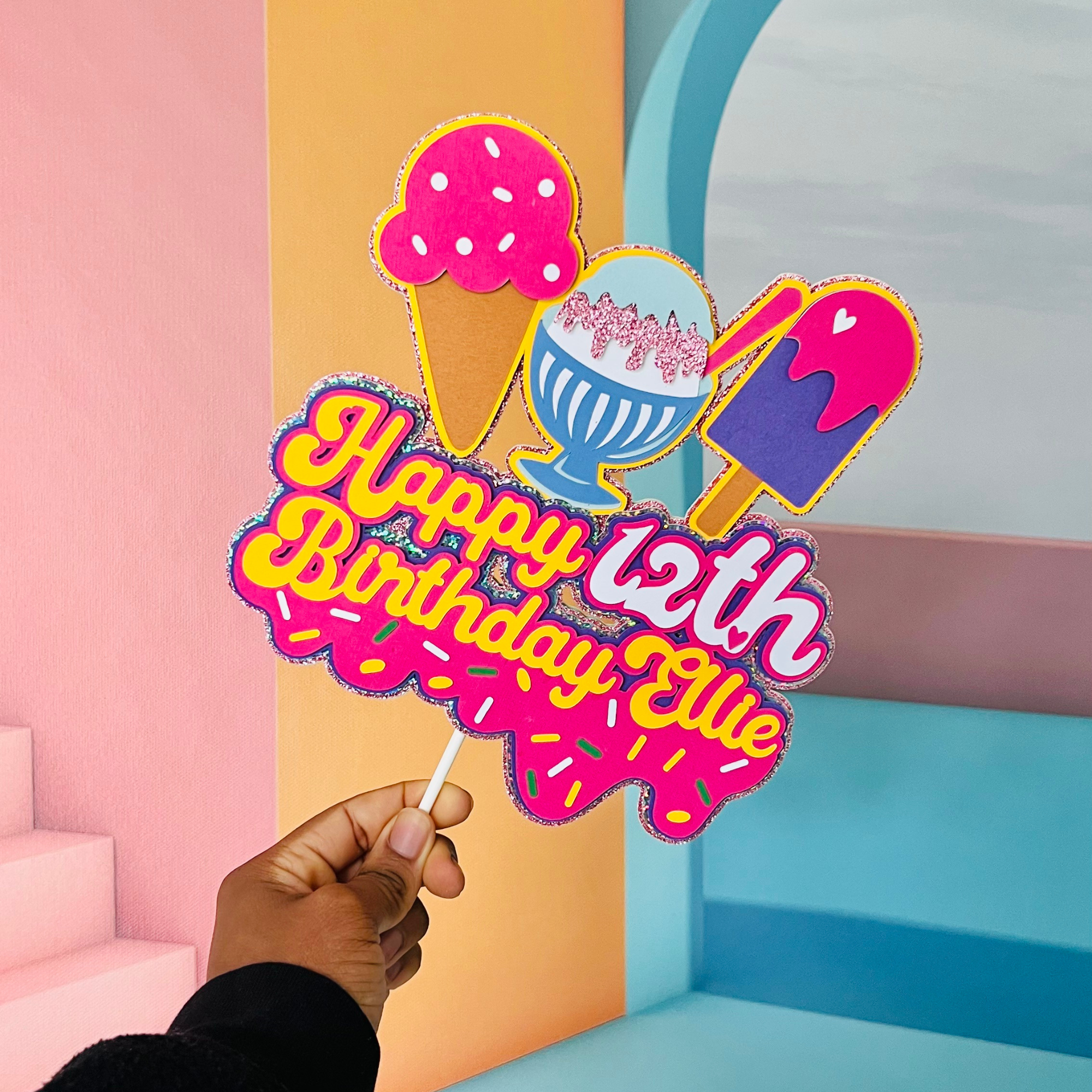 Colourful Ice cream cake topper.png