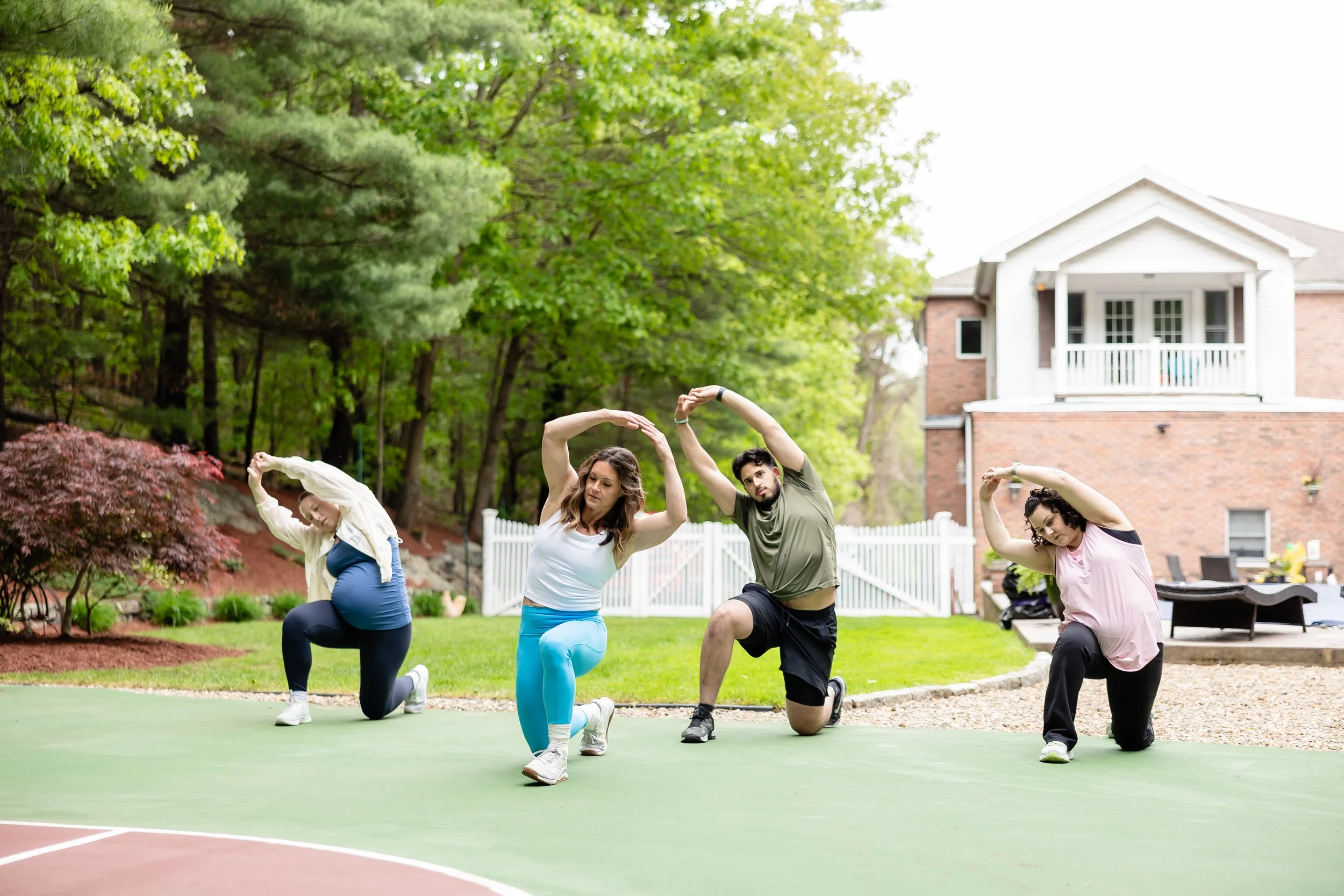 Group coaching session focused on fitness, nutrition, and mental performance