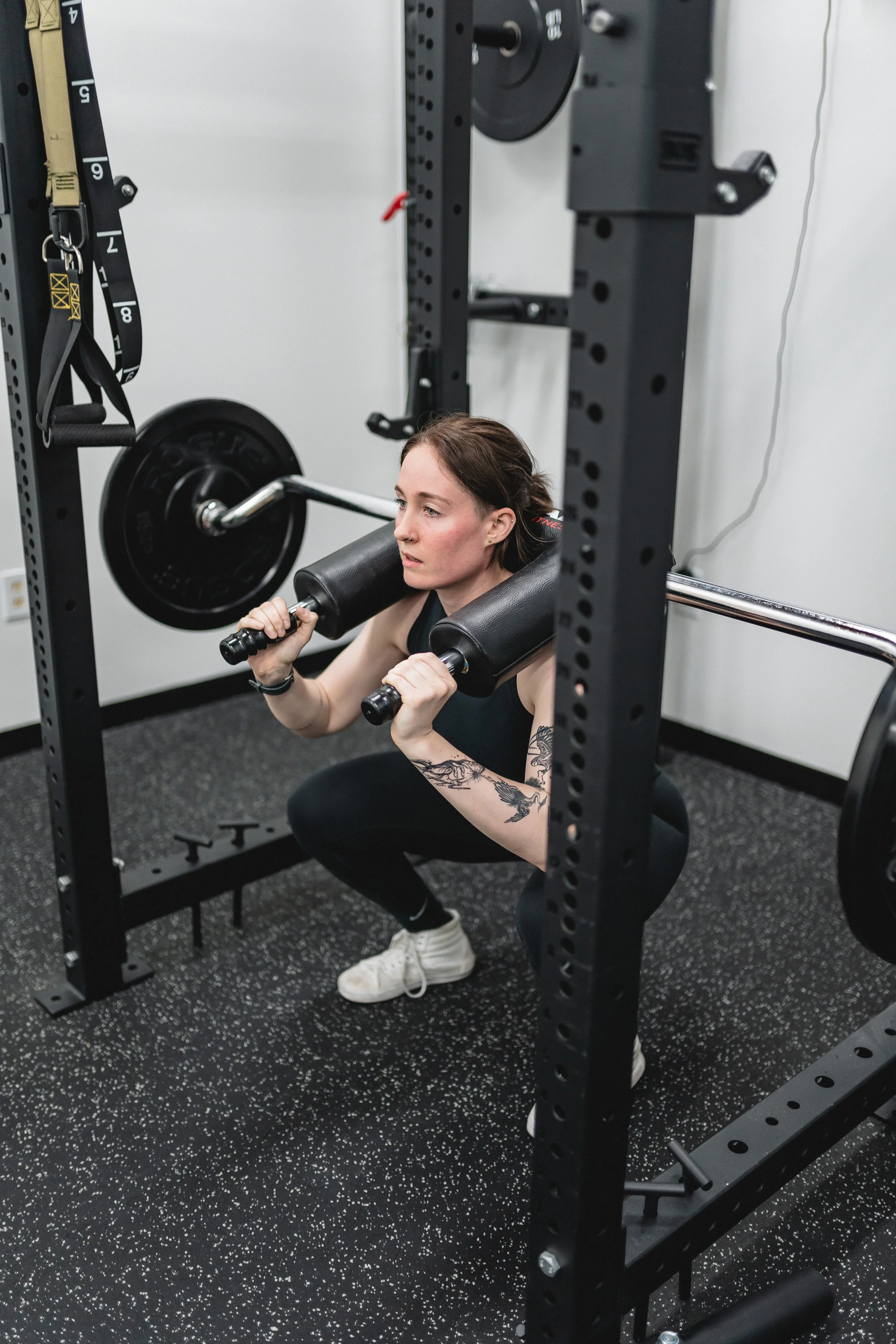 Julia working with athletes on fitness and mindset