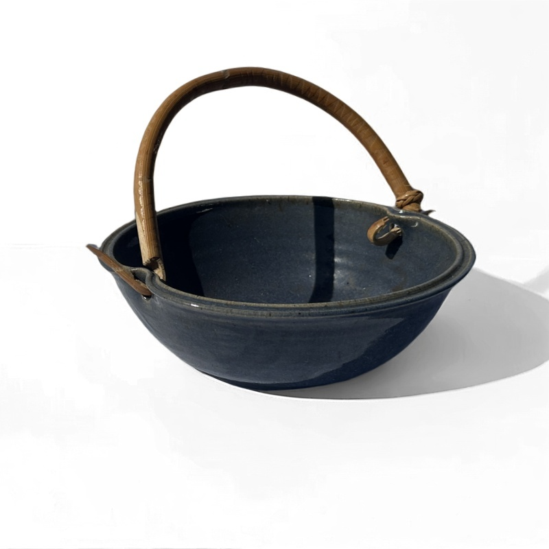 blue handled bowl