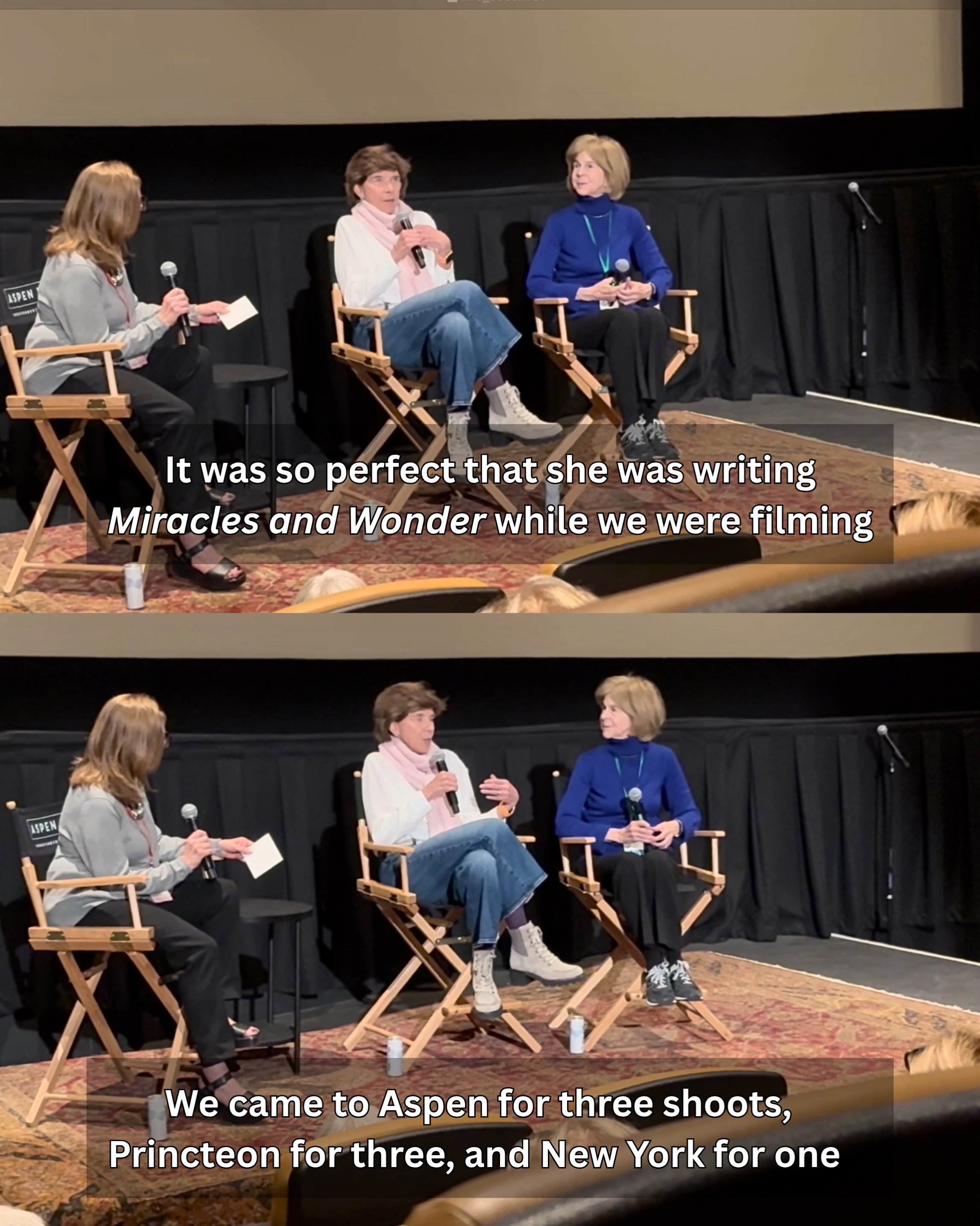 Director @jennymackenziefilms and Elaine Pagels at @aspenfilm discussing production. 

Jenny&rsquo;s mother and Elaine are dear friends which made the production process an intimate and transformative experience for everyone. Learn more about the fil