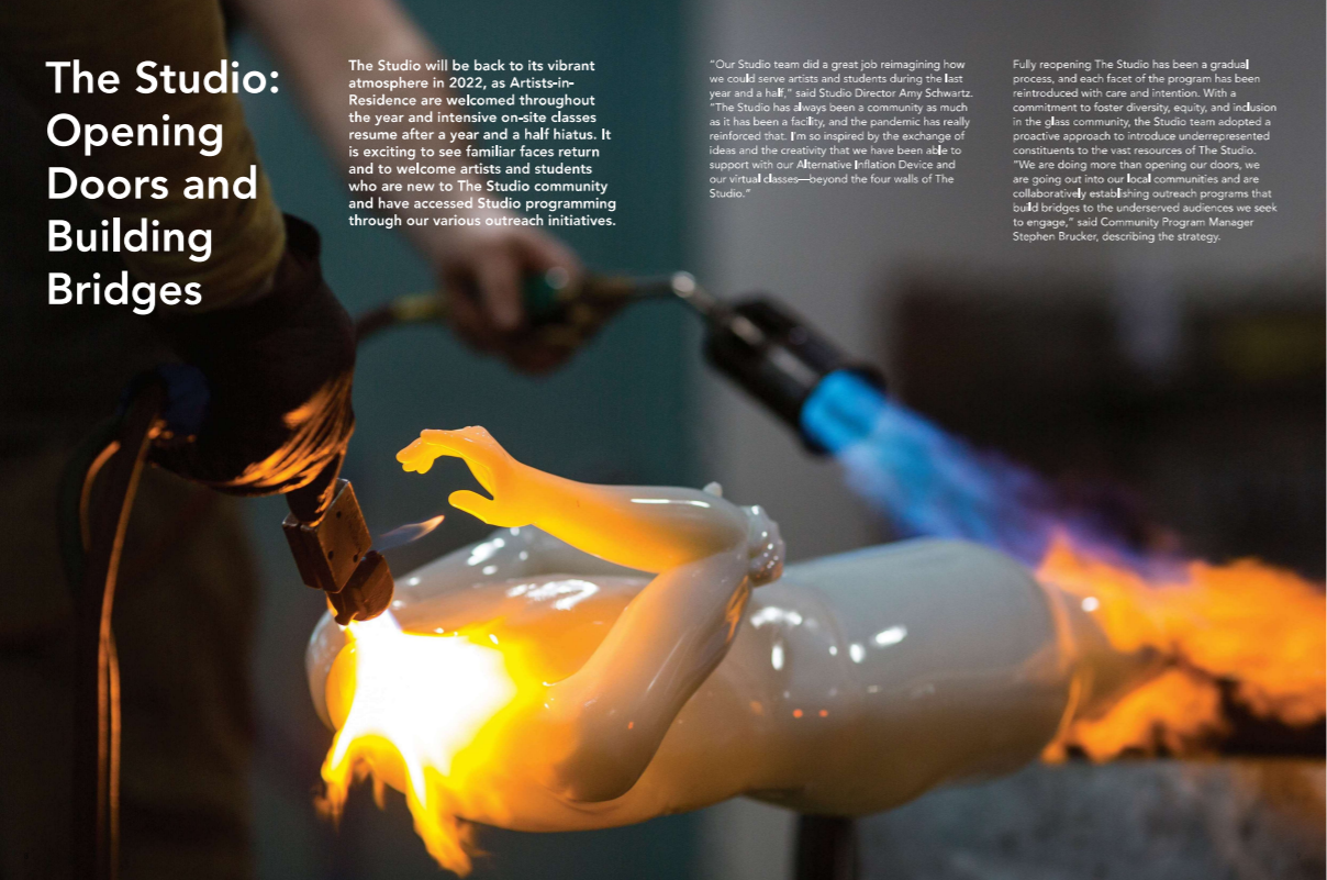 I wrote the copy and contributed to the art direction and editorial review for this magazine article featuring Studio programs.  The Studio: Opening Doors and Building Bridges - Gather Issue No. 39 / Winter 2022