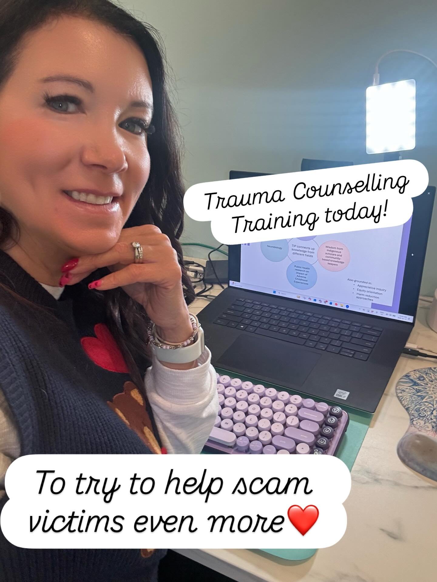 Today I&rsquo;m taking a trauma counselling course ❤️

Because when someone is targeted by a scam, the damage isn&rsquo;t just financial.

There can be shame.
Loss of confidence.
Broken trust.
Strained family relationships.

As someone who speaks wit