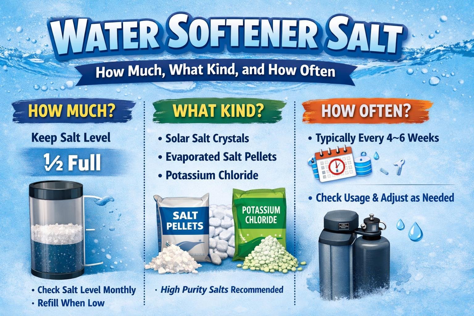 Water Softener Salt: How Much, What Kind, and How Often