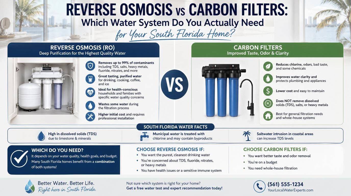 Reverse Osmosis vs Carbon Filters: Which Water System Do You Actually Need for Your South Florida Home?