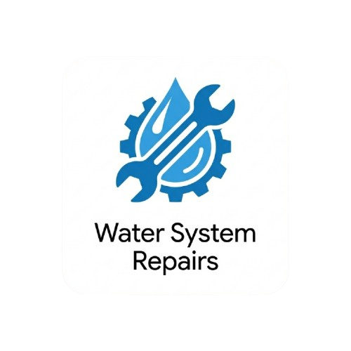 Person replacing a dirty water filter cartridge in a home filtration system, wearing red gloves, with clean cartridges nearby on a kitchen counter.