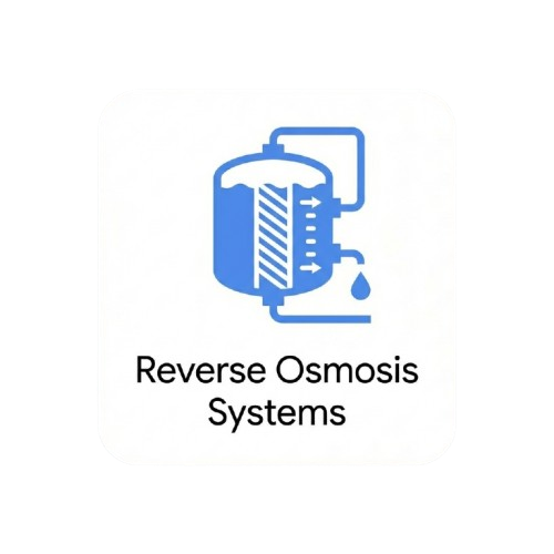 Basement water filtration system installed on a cinder block wall with blue filter cartridges and pressure gauges.