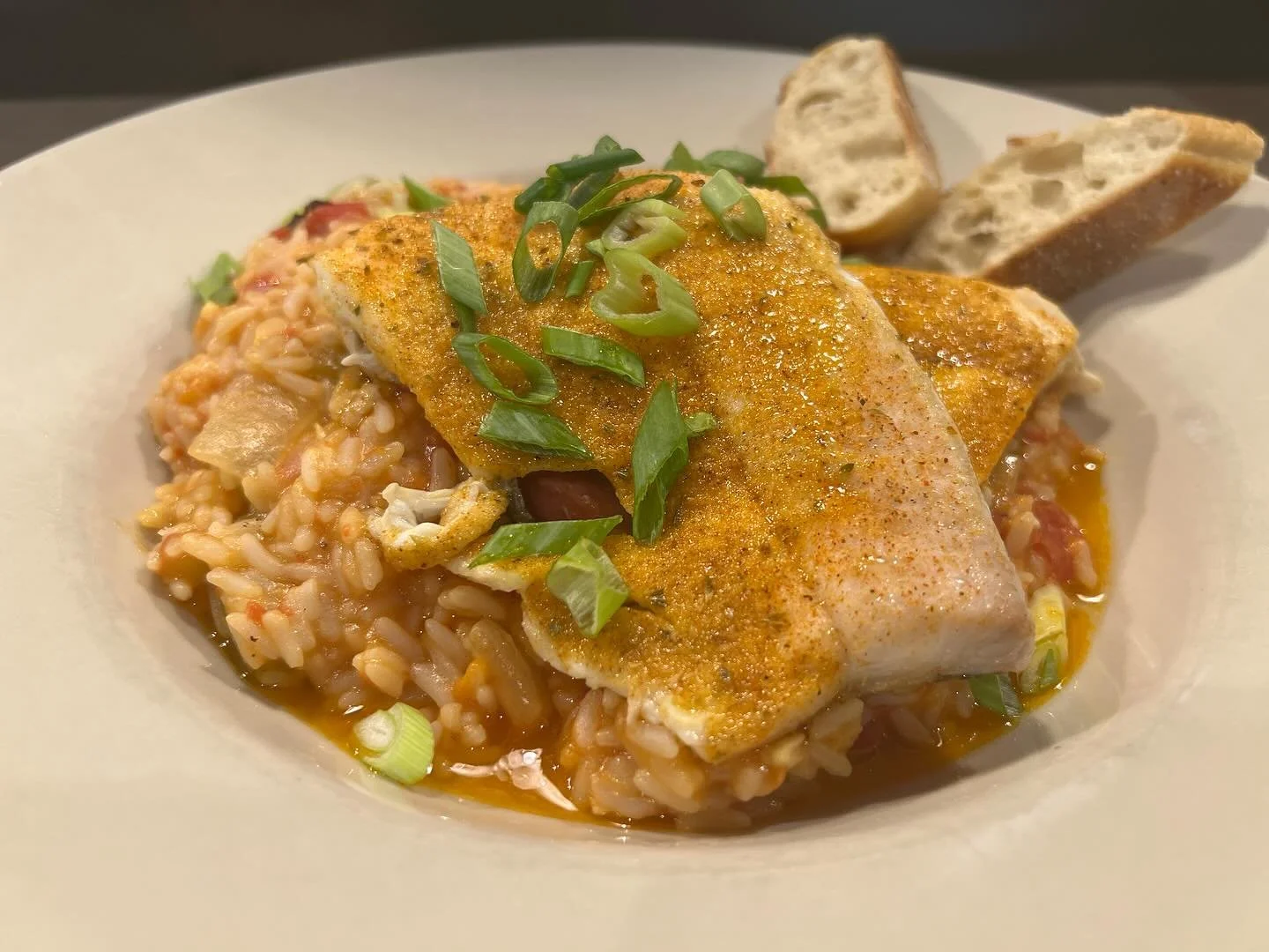Don&rsquo;t miss out on the Cajun white fish over andouille sausage &amp; rice or a stuffed portobello mushroom. Serving tonight 5pm-9pm!!