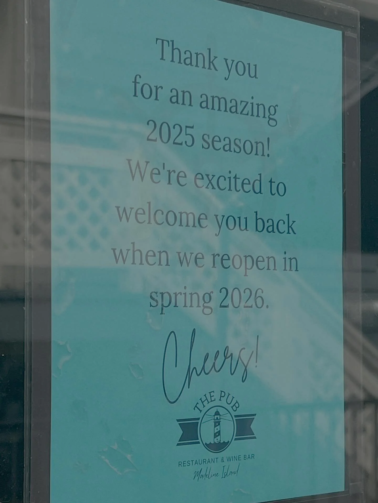 Thanks for a wonderful 2025 season&mdash;
The Pub Crew 

We will see you in Spring of 2026.

#thepubonmadelineisland #2025season