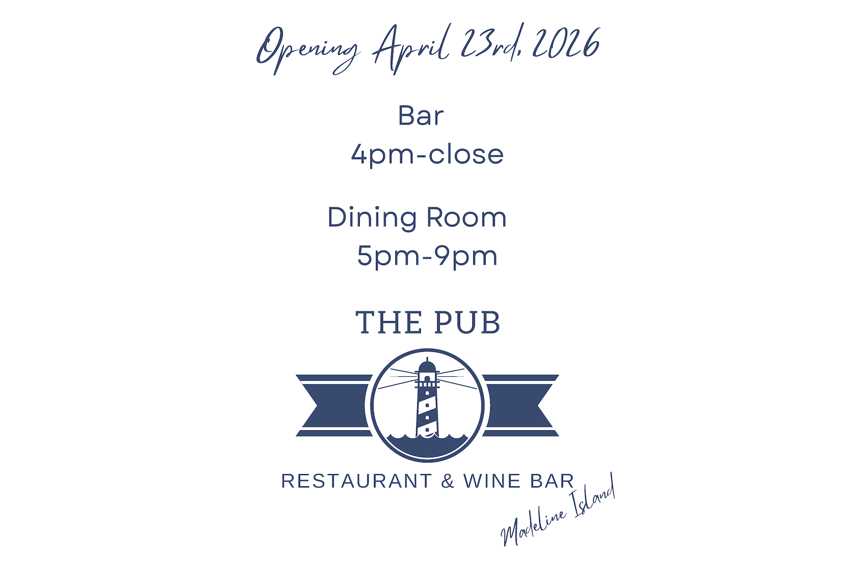 Mark your calendars for the 2026 Pub Opening!