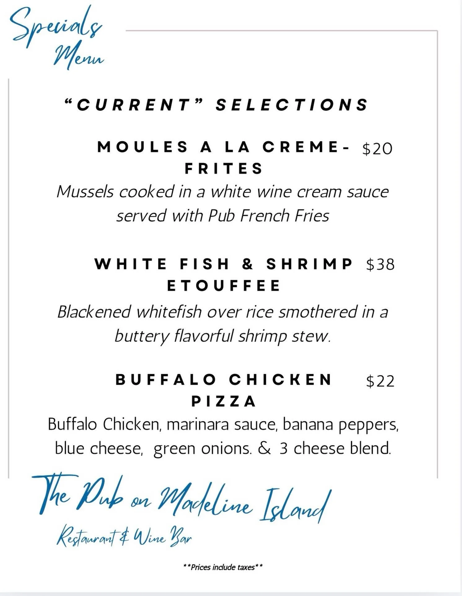 Come try some delicious specials this weekend! Open 5pm-9pm all weekend. Come check us out 👀