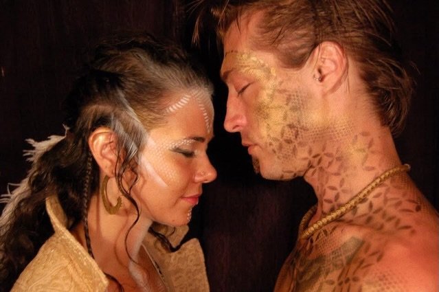 Throwing it back to 2010 - GOA, India - with my brother @jay_firecat &hearts;️

This was my first attempt to translate my experience with Visionary Art into a Ritual Dance &amp; Circus Performance . 

I wish I had a video or pictures of that performa