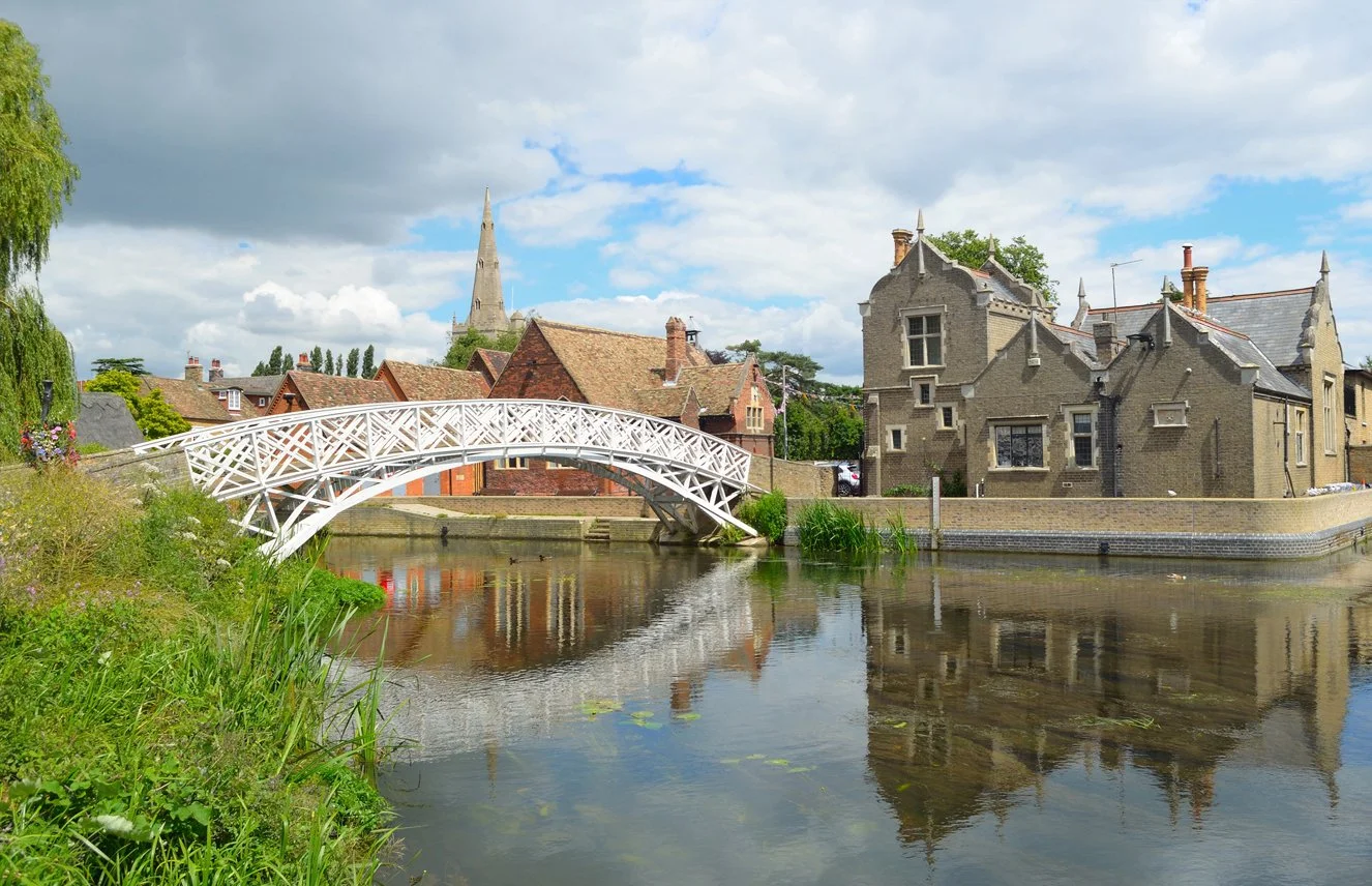 Riverside view of Godmanchester, covered by J2B Logistics removals service
