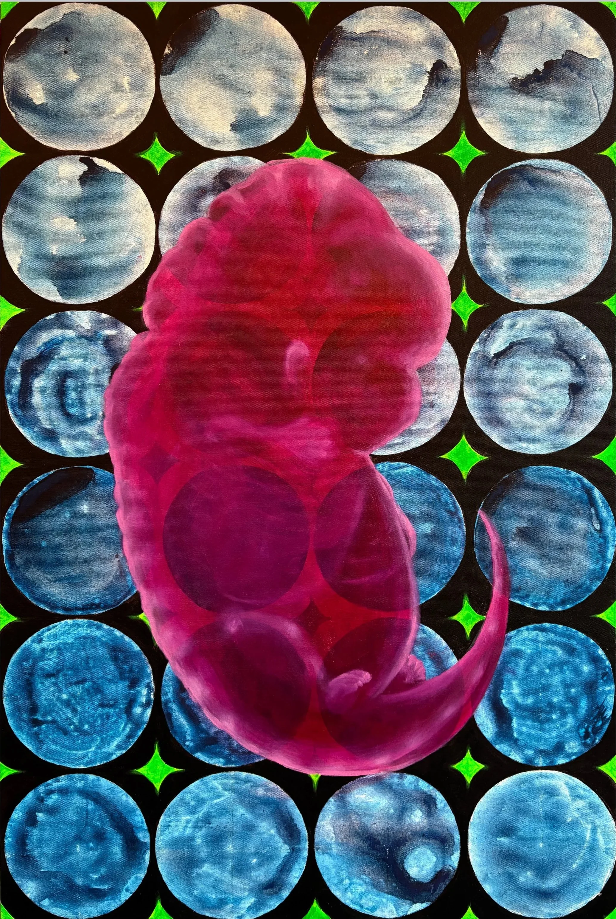 Homonculus 1. 24 x 36 inches. Acrylic & Oil. 