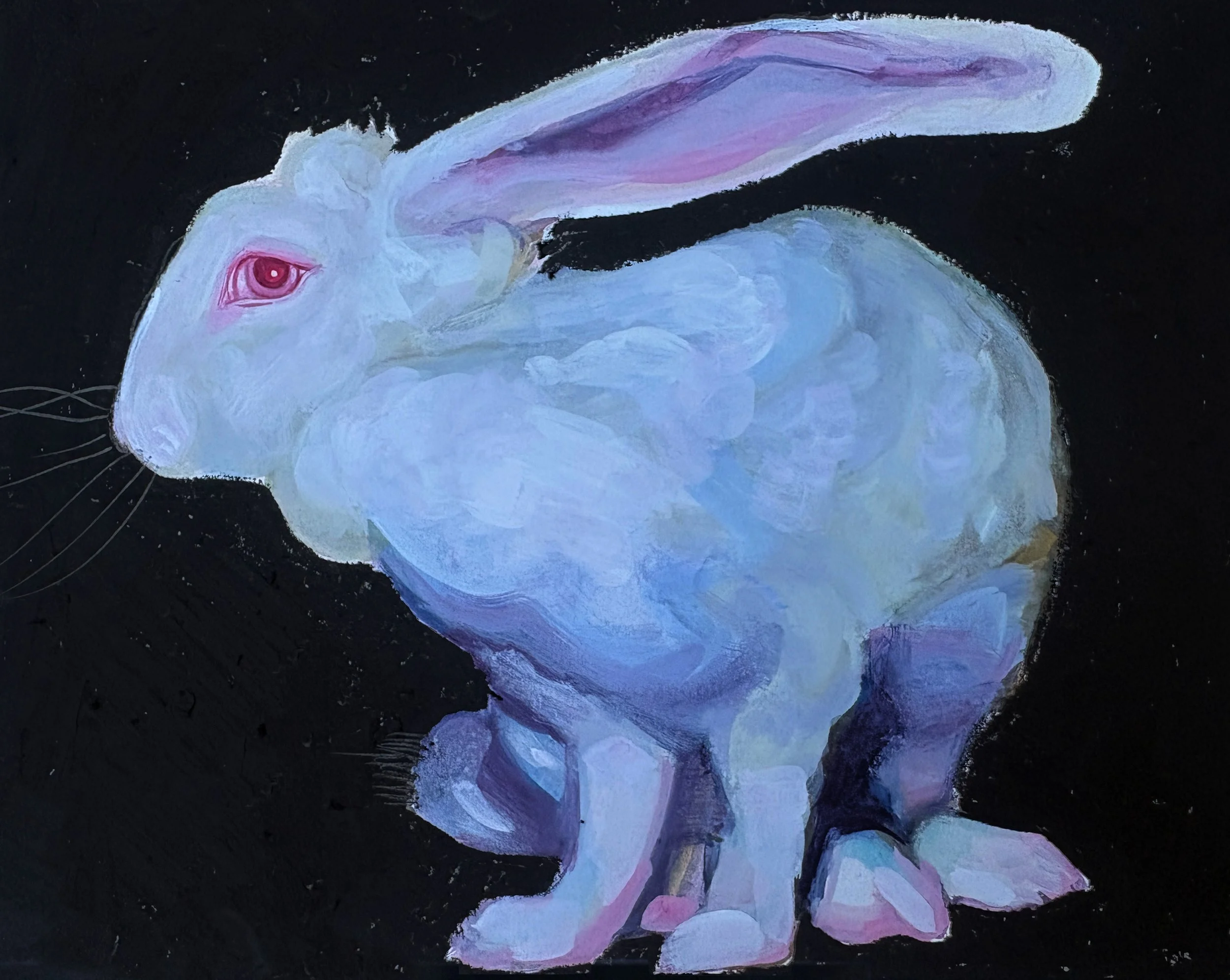White Rabbit. 10 x 8 inches. oil pastel & gouache.
[SOLD]