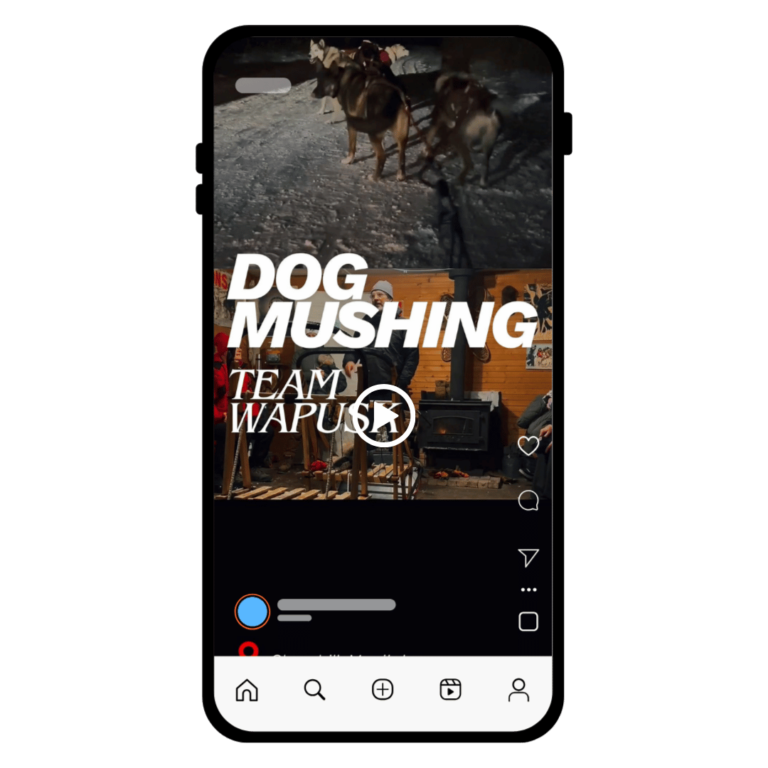 phone mock up with instagram link for video