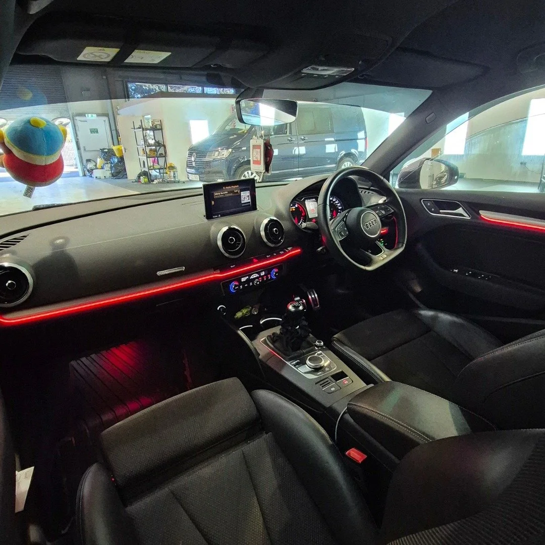 This Audi A3 needed a little interior upgrade, so the owner chose to have some of our ambient lighting fitted 💡✨

Safe to say &mdash; it completely transformed the cabin and took the interior up a level 🔥

We offer a wide range of ambient lighting 